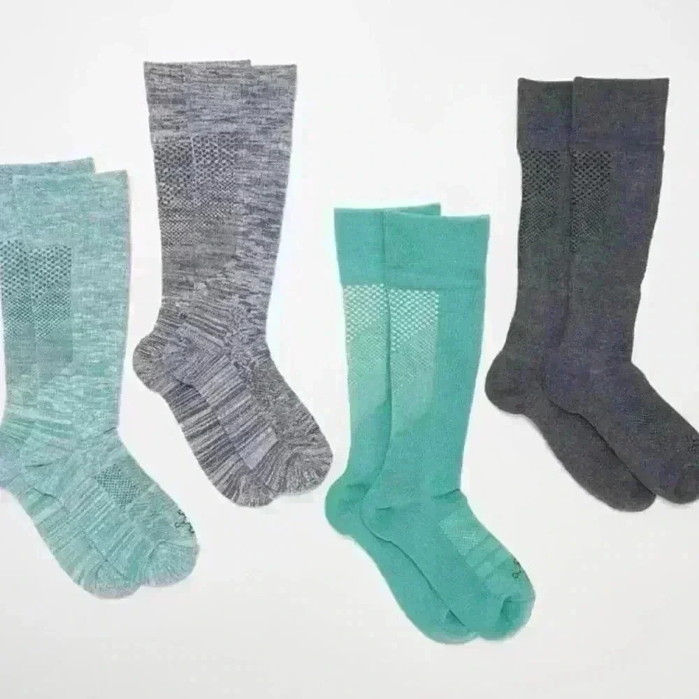 NEW TOMMIE COPPER Compression Over-the-Calf Nanoglide Socks  (4)Pack